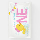 Meisje Waterverf eend oh wat leuk om een feestje t Spandoek (Verticaal)