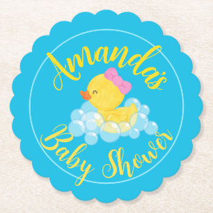 Meisje Waterverf Rubber Duck Party Papier Onderzet Kartonnen Onderzetters