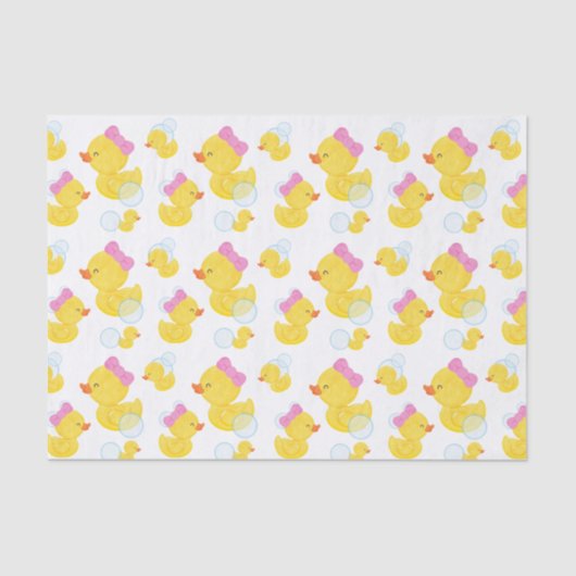 Meisje Waterverf Rubber Ducky Tissuepapier (Voorkant)