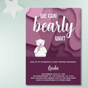 Meisje we kunnen nauwelijks wachten Baby shower Kaart