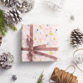 Meisje Winter Beer Kerst Inpakpapier Vel