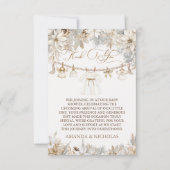 Meisje Winter Bloemen Baby shower Bedankkaart (Voorkant)