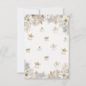 Meisje Winter Bloemen Baby shower Bedankkaart (Achterkant)