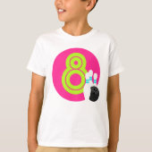 Meisje Wit Neon Bowling Verjaardag Shirt (Voorkant)