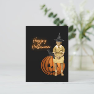  meisje Witch Halloween Briefkaart