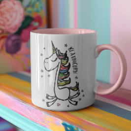 Meisje word een Unicorn Novelty Motivatie prijsopg Mok
