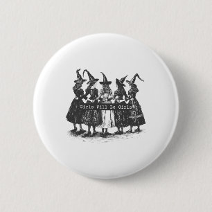 Meisje wordt Girls Witch Spooky Season Hall Ronde Button 5,7 Cm