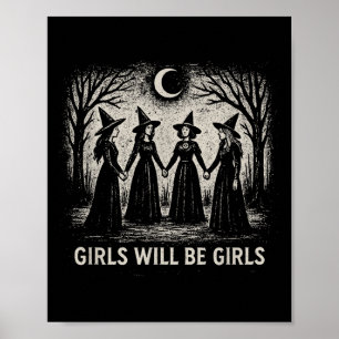 Meisje zal Meisjes Heks Hekserig Griezelig Seizoen Poster