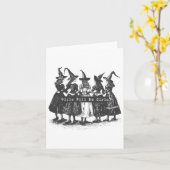 Meisje Zal Meisjes Heks Hekserij Griezelig Seizoen Kaart (Gele Bloem)