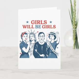 Meisje Zal Meisjes Patriottisch Feministische 4e J Kaart