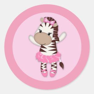 MEISJE ZEBRA Tu Schattige Baby shower sticker TTC