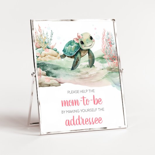 Meisje Zee Turtle Baby shower Envelope Station Poster