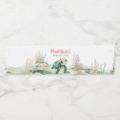 Meisje Zee Turtle Baby shower Waterfles Etiket (Enkel label)