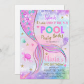 Meisje zeemeermin waterverf en gouden verjaardagsu kaart (Voorkant / Achterkant)