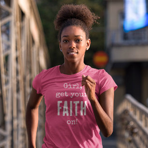 Meisje, zet je geloof aan QR Code Christelijk T-sh T-shirt