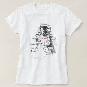 Meisje Zittend op de Boekentroon - "Just Read" T-shirt
