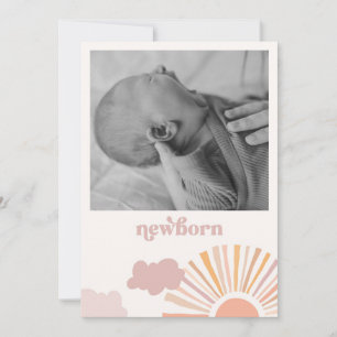 Meisje Zon Maandelijks Banner - Pasgeboren Kaart