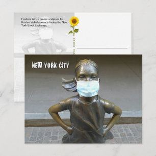 Meisje zonder gezicht met een gezichtsmasker - NYC Briefkaart
