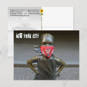 Meisje zonder grenzen, met borduurmasker, NYC-H-br Briefkaart