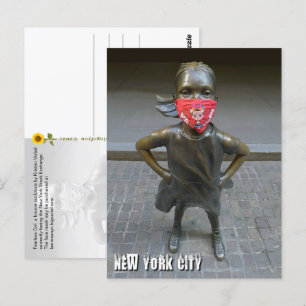 Meisje zonder grenzen, met borduurmasker, NYC-V br Briefkaart