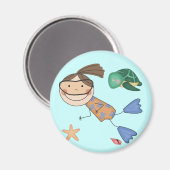 Meisje Zwemmen T-shirts en geschenken Magneet (Voorkant / Achterkant)