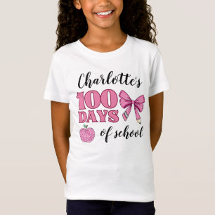 Meisjes 100 dagen School Pink Pencil Bow T-shirt