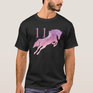 Meisjes 11e Verjaardag Paard Waterverf 11 jaar oud T-shirt