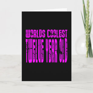 Meisjes 12e Verjaardag Roze Werelden Coolest Twelv Kaart