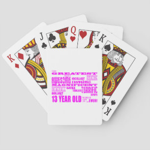 Meisjes 13e verjaardag : Roze 13 jaar oud Pokerkaarten