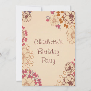 Meisjes 17e verjaardag Cute Modern Floral Kaart