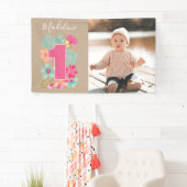 Meisjes 1ste verjaardag Fotoparty's banner (Insitu)