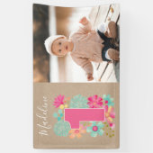 Meisjes 1ste verjaardag Fotoparty's banner (Verticaal)