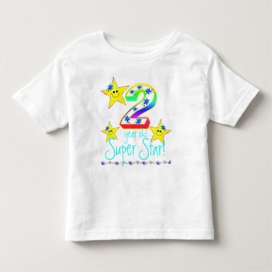 Meisjes 2 jaar oud Super Star Shirt (Voorkant)
