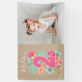 Meisjes 2e verjaardag Foto Spandoek (Verticaal)