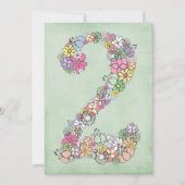 Meisjes 2e verjaardag Uitnodiging voor Aangepaste (Voorkant)