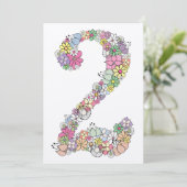 Meisjes 2e verjaardag Uitnodiging voor Aangepaste  (Staand voorkant)