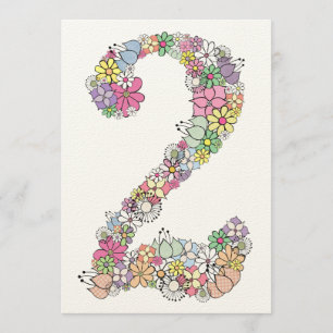 Meisjes 2e verjaardag Uitnodiging voor Aangepaste