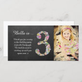 Meisjes 3rd Birthday Floral Bedankt voor je foto (Voorkant / Achterkant)