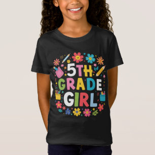 Meisjes 5e klas meisje 5e klas terug naar school t-shirt