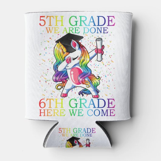 Meisjes 5th Grade Afstuderen Magical Unicorn Gift Blikjeskoeler (Voorkant)