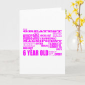 Meisjes 6e Verjaardag: Roze Grootste 6-jarige Kaart (Gele Bloem)
