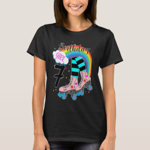Meisjes 7th Birthday Roller Schaatsen Familie P T-shirt