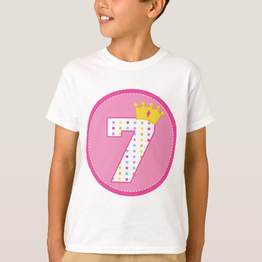 Meisjes 7th Birthday T-shirt (Voorkant)