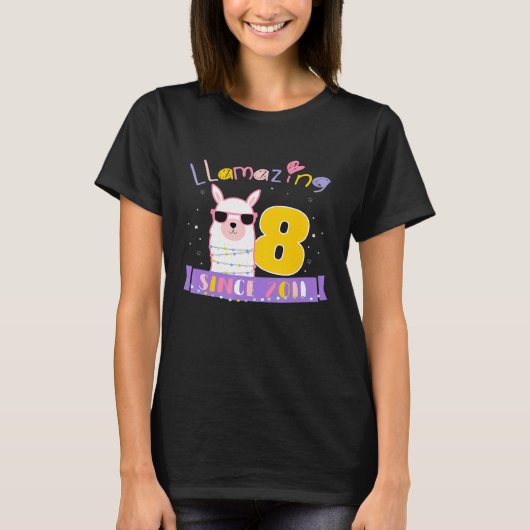 Meisjes 8e verjaardag Llama LLAmazing Sinds 2011 T-shirt (Voorkant)