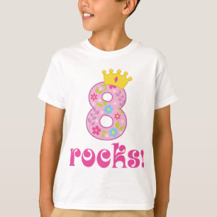 Meisjes 8th Birthday Crown T-shirt