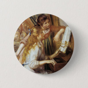 Meisjes aan de Piano Ronde Button 5,7 Cm