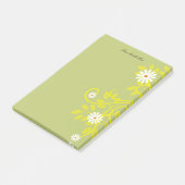 Meisjes aangepaste naam retro White Daisy om lijst Post-it® Notes (Schuin)