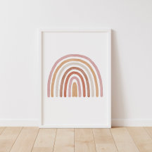 Meisjes Aardse Boho Regenboog Kinderkamer Poster