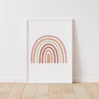 Meisjes Aardse Boho Regenboog Kinderkamer Poster