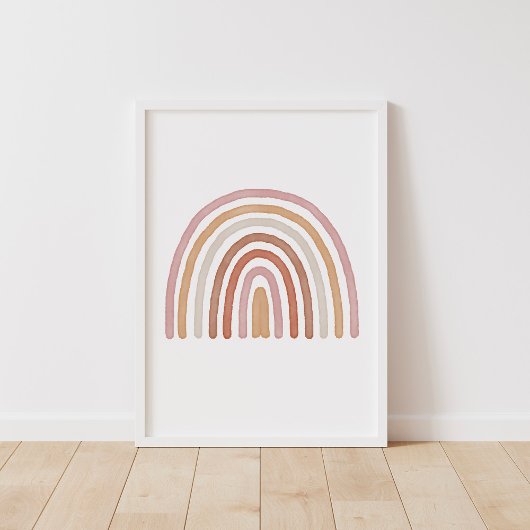 Meisjes Aardse Boho Regenboog Nursery Poster